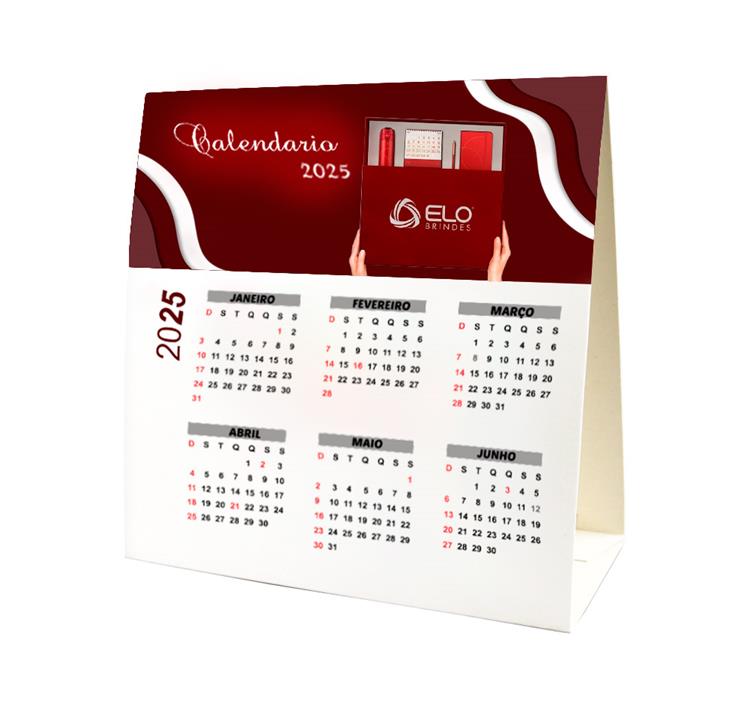 Calendário triangular de mesa personalizado